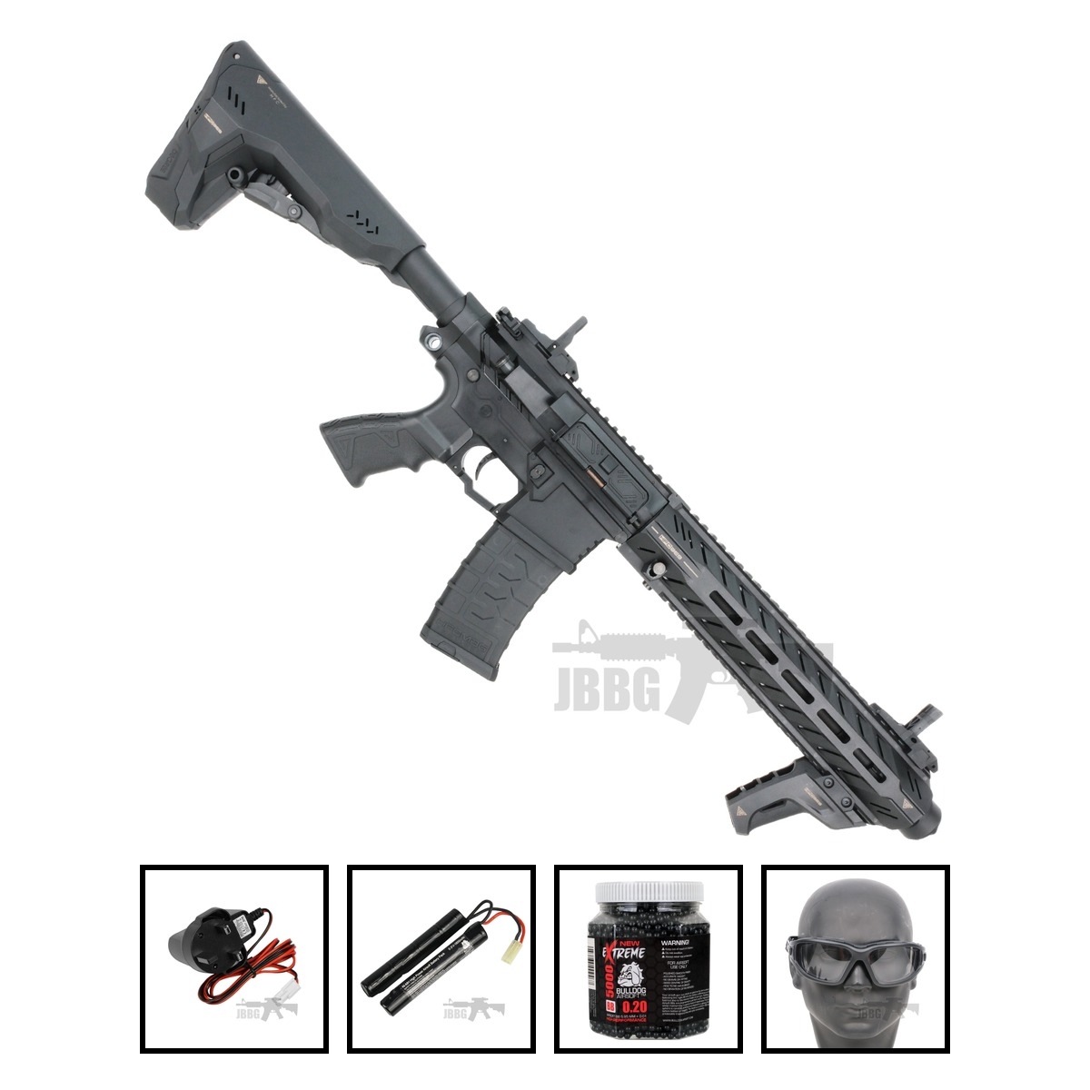 HFC LEII AEG Tactical Airsoft Gun Black Bundle Offer Set