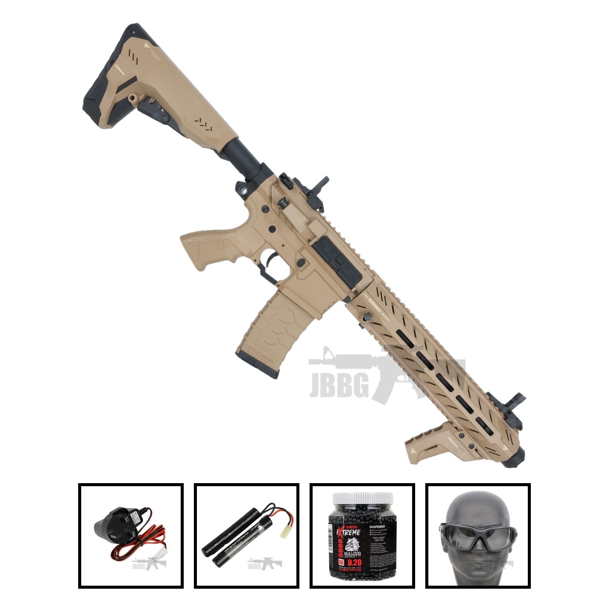 HFC LEII AEG Tactical Airsoft Gun Tan Bundle Offer Set