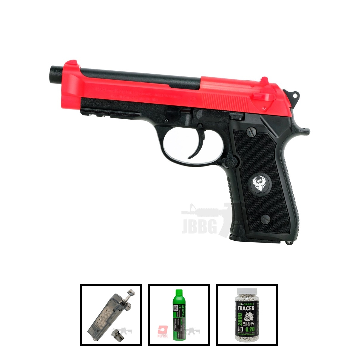 HG126 Gas Airsoft Pistol Bundle Set Offer Red