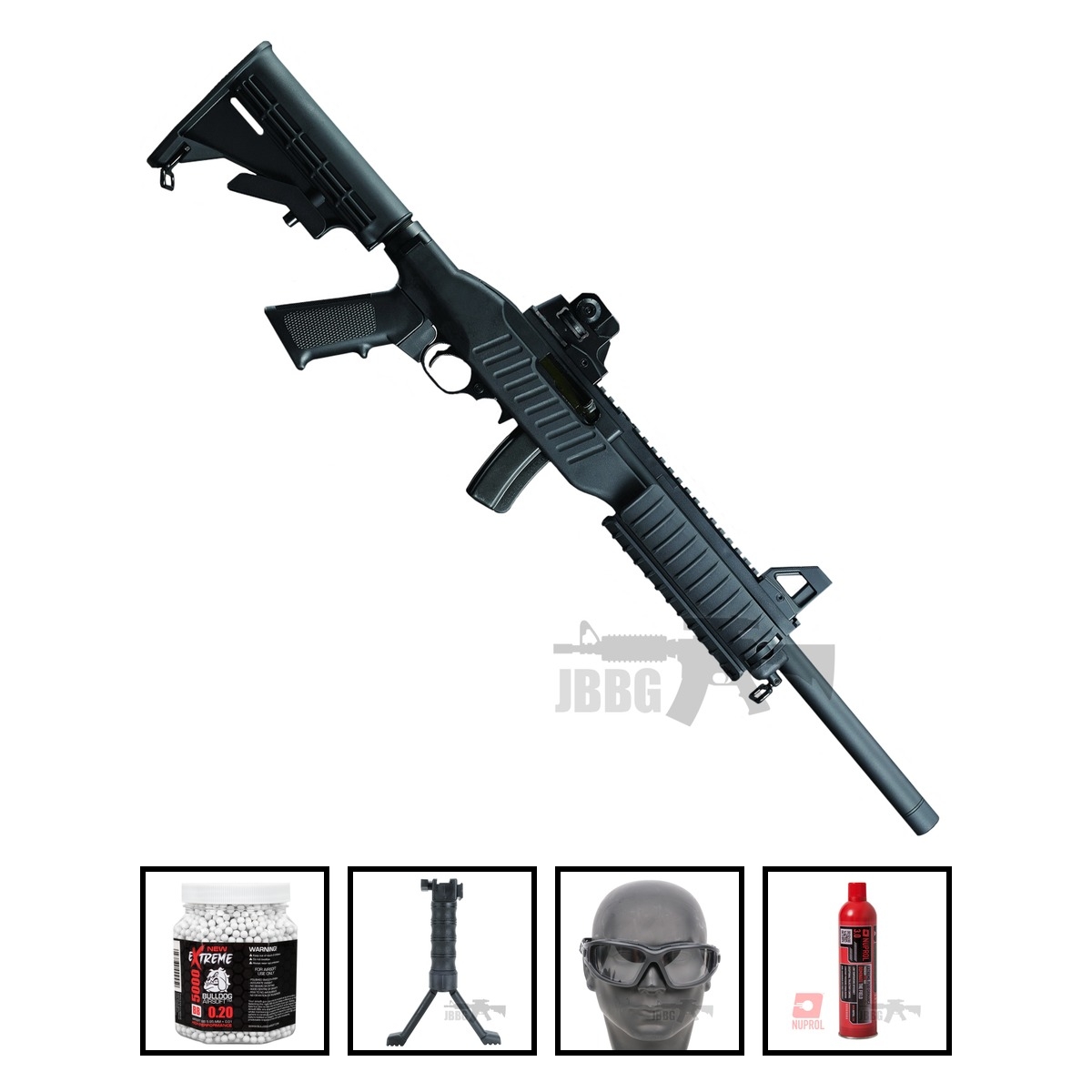 KJ Works KC-02 V1 Gas Airsoft Gun with Short Mag Bundle Offer Set