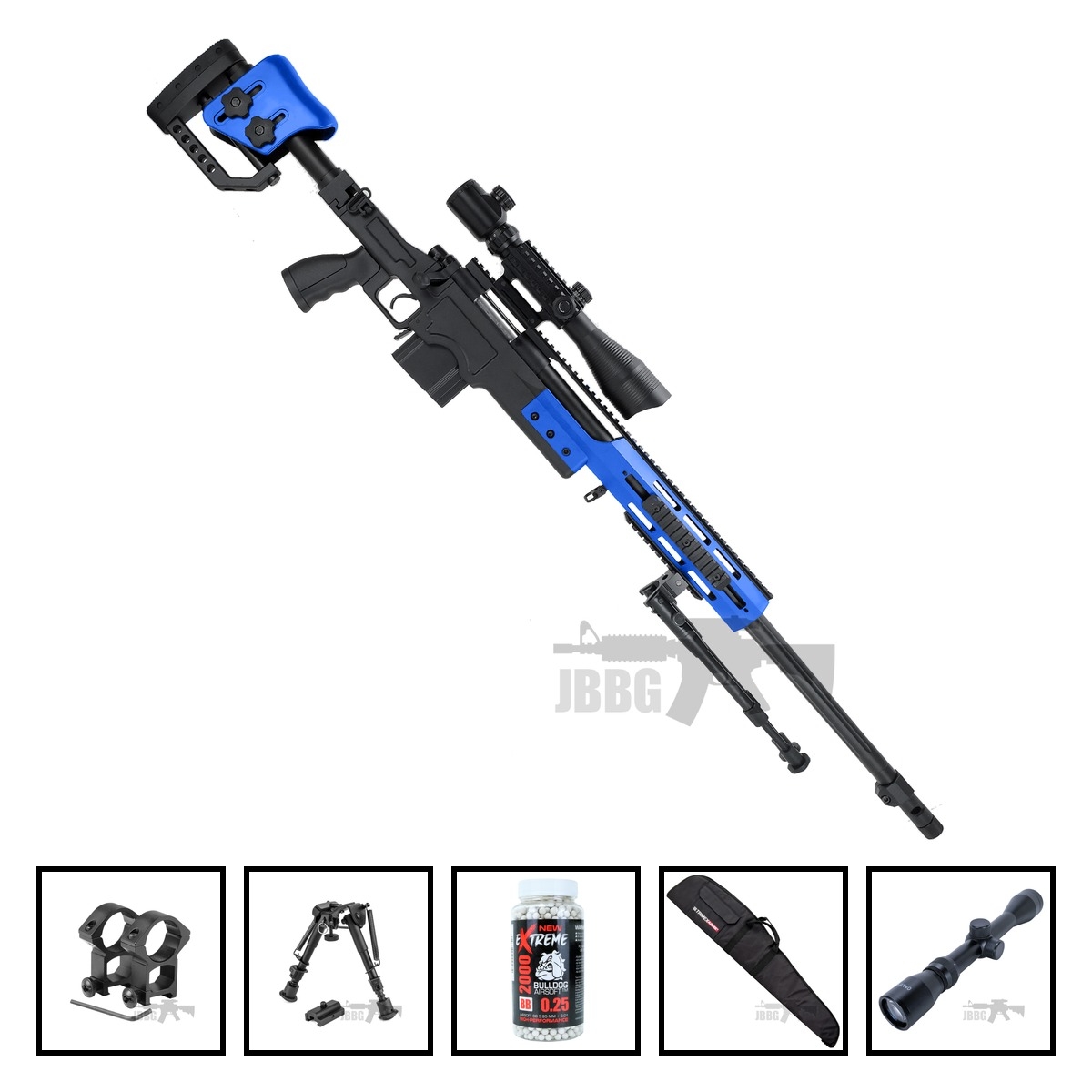 MB4411A Bundle Offer Airsoft Sniper Rifle Blue