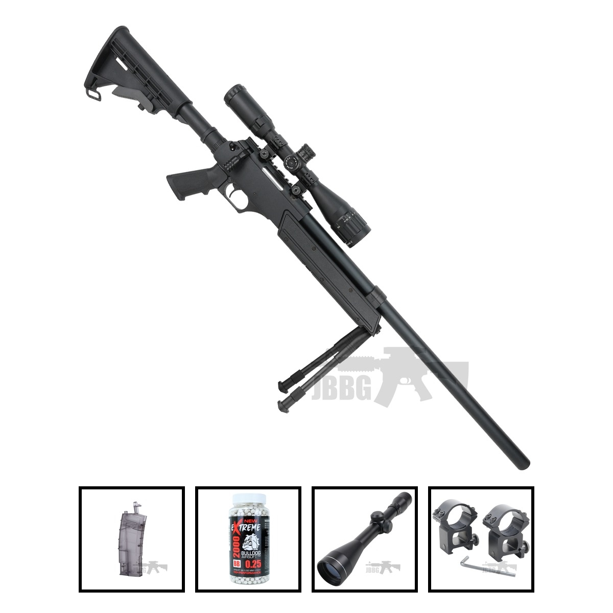 SR2 Bolt Action Airsoft Sniper Rifle R/L JG Works Bundle Offer Set