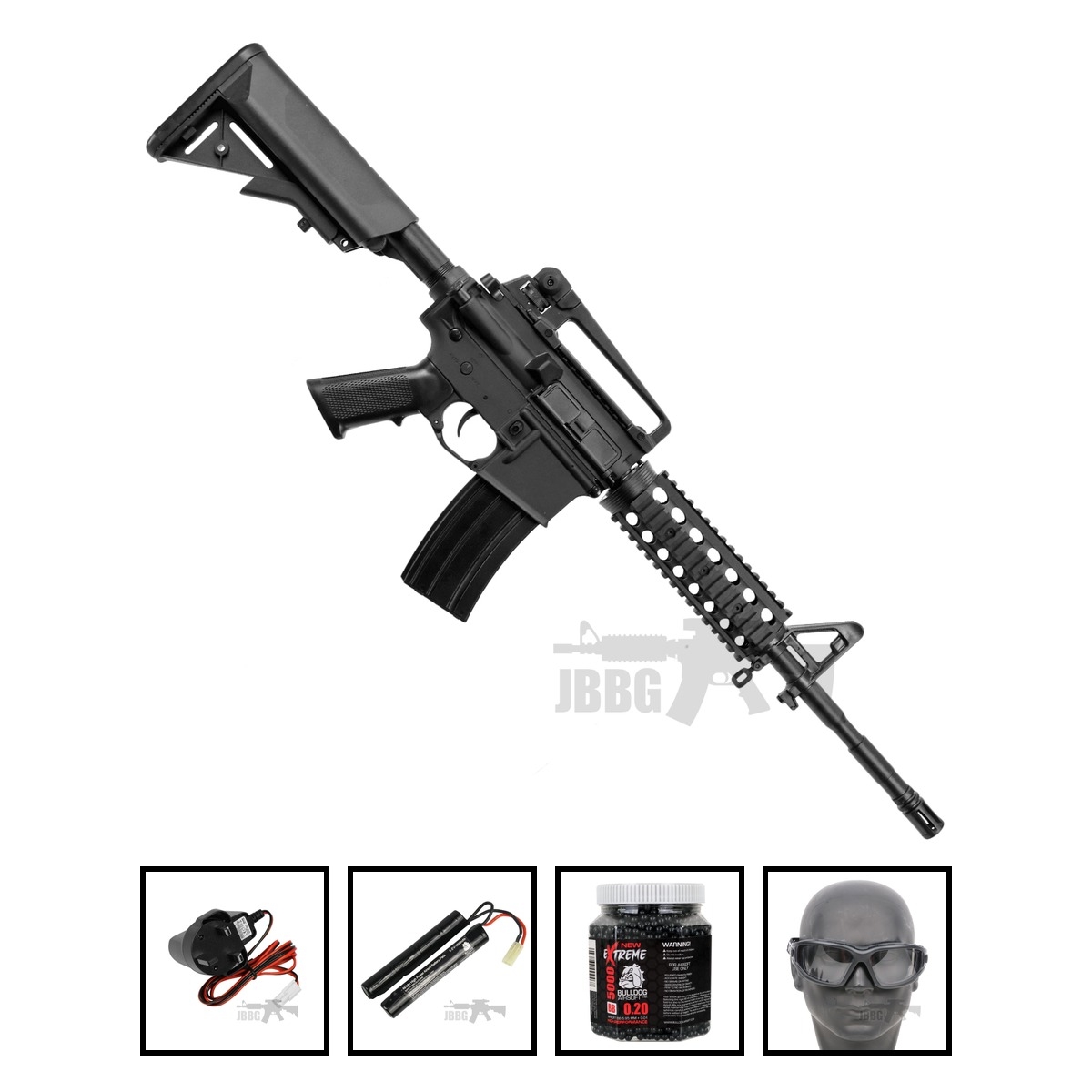 SR4 RIS Bulldog Proline 6mm AEG Airsoft Gun Bundle Offer Set