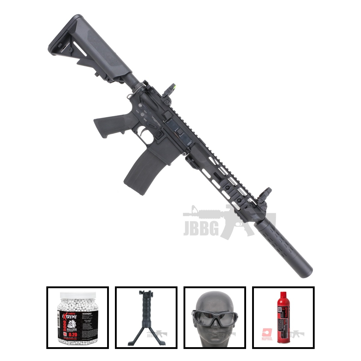 SRC ZAROS-S SR4 GBB LINE Dual Power Airsoft Gun with Gas Mag Bundle Offer Set