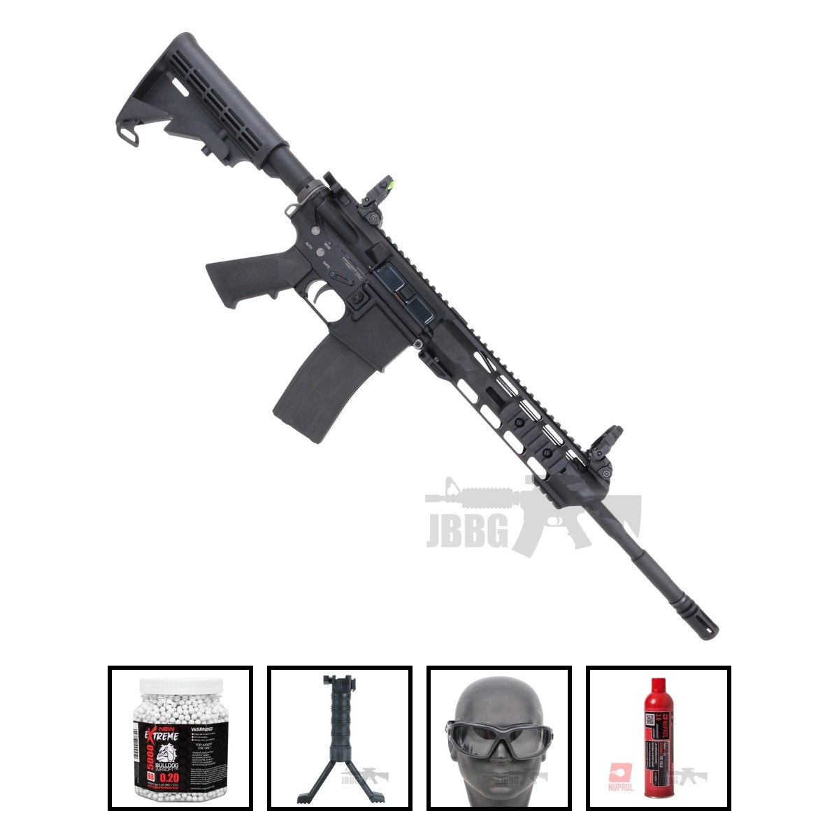 SRC ZAROS SR4 GBB LINE Dual Power Airsoft Gun with Gas Mag Bundle Offer Set
