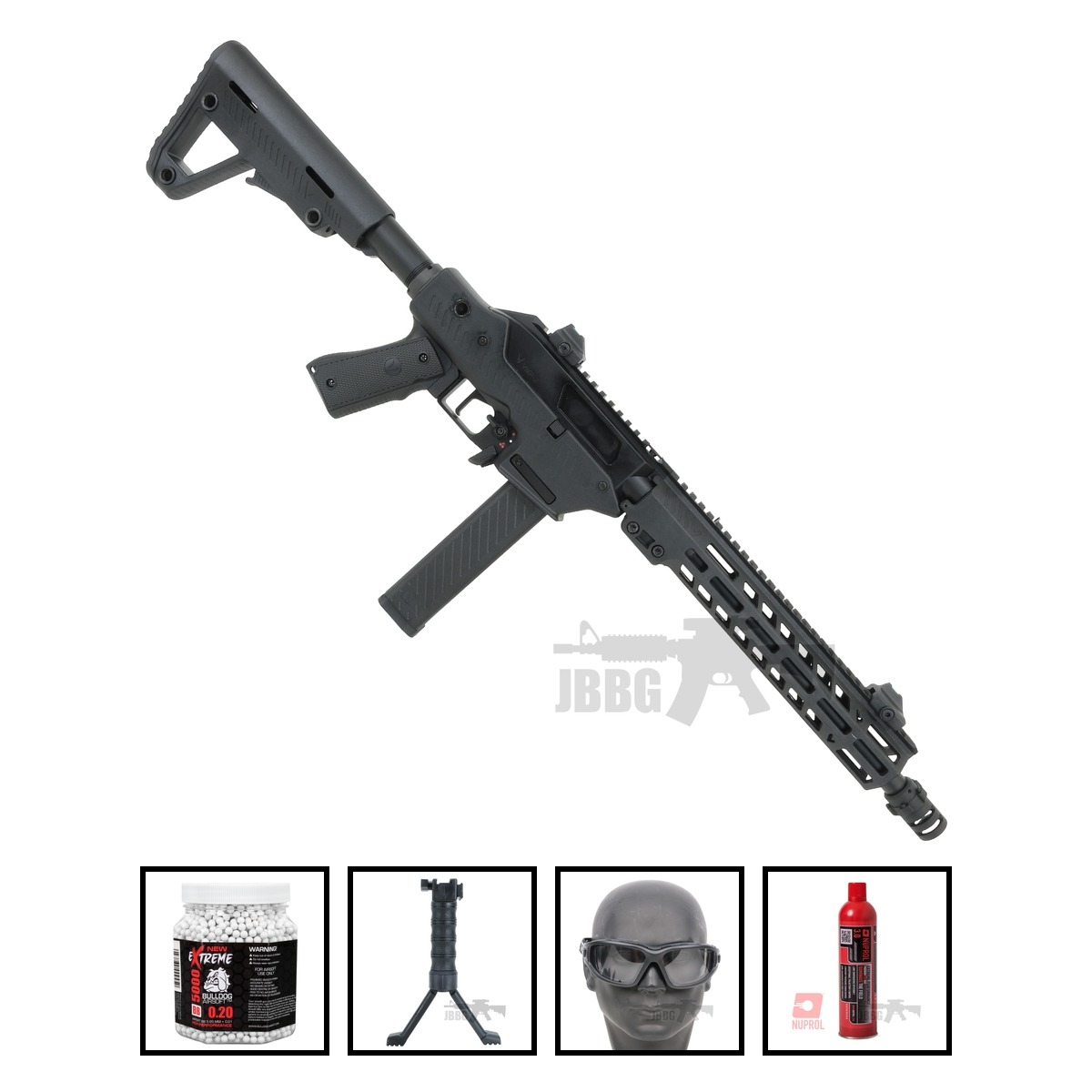 Vorsk VMP-2M Gas Blowback Airsoft Gun RIF Black Bundle Offer Set