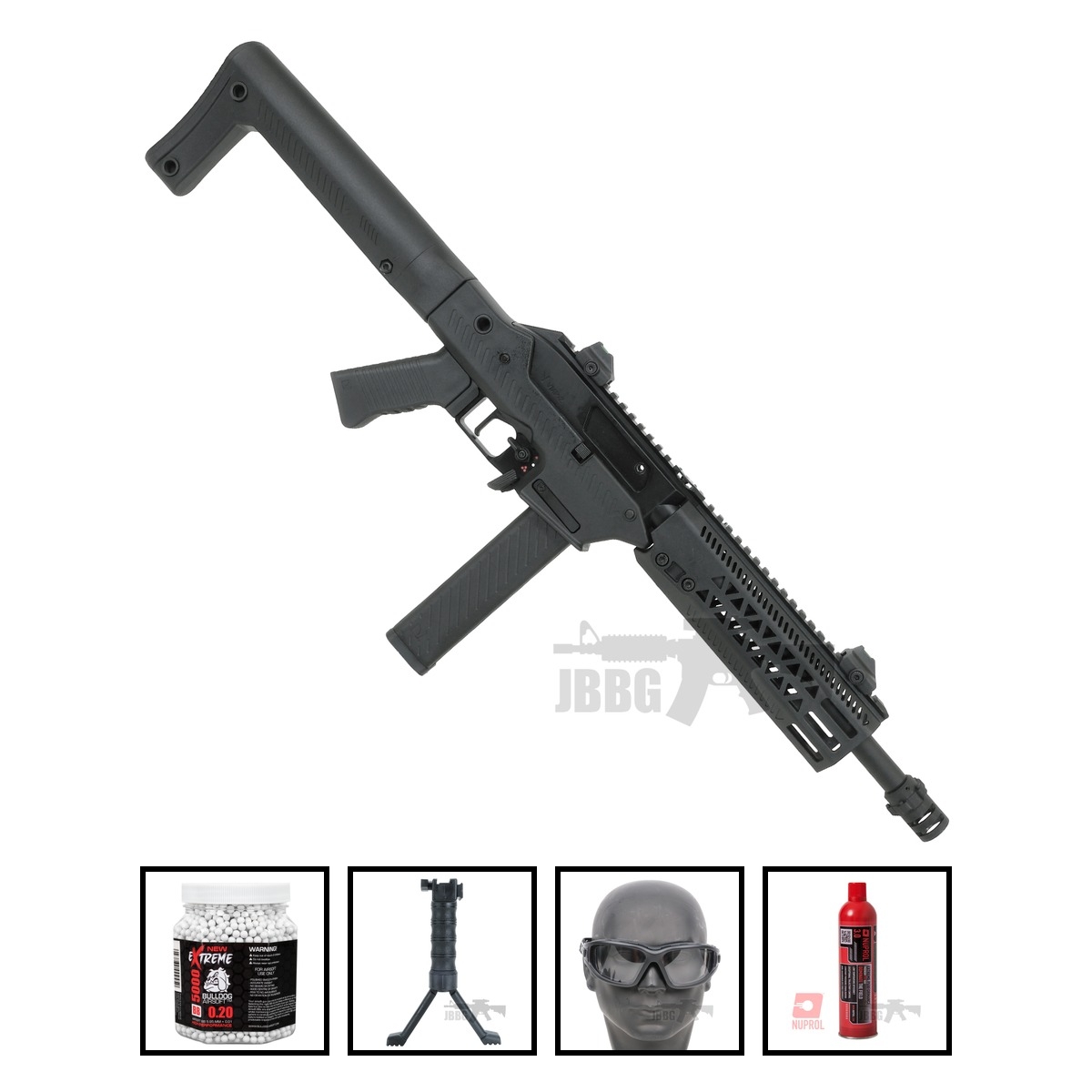 Vorsk VMP-2MCR Gas Blowback Airsoft Gun RIF Black Bundle Offer Set