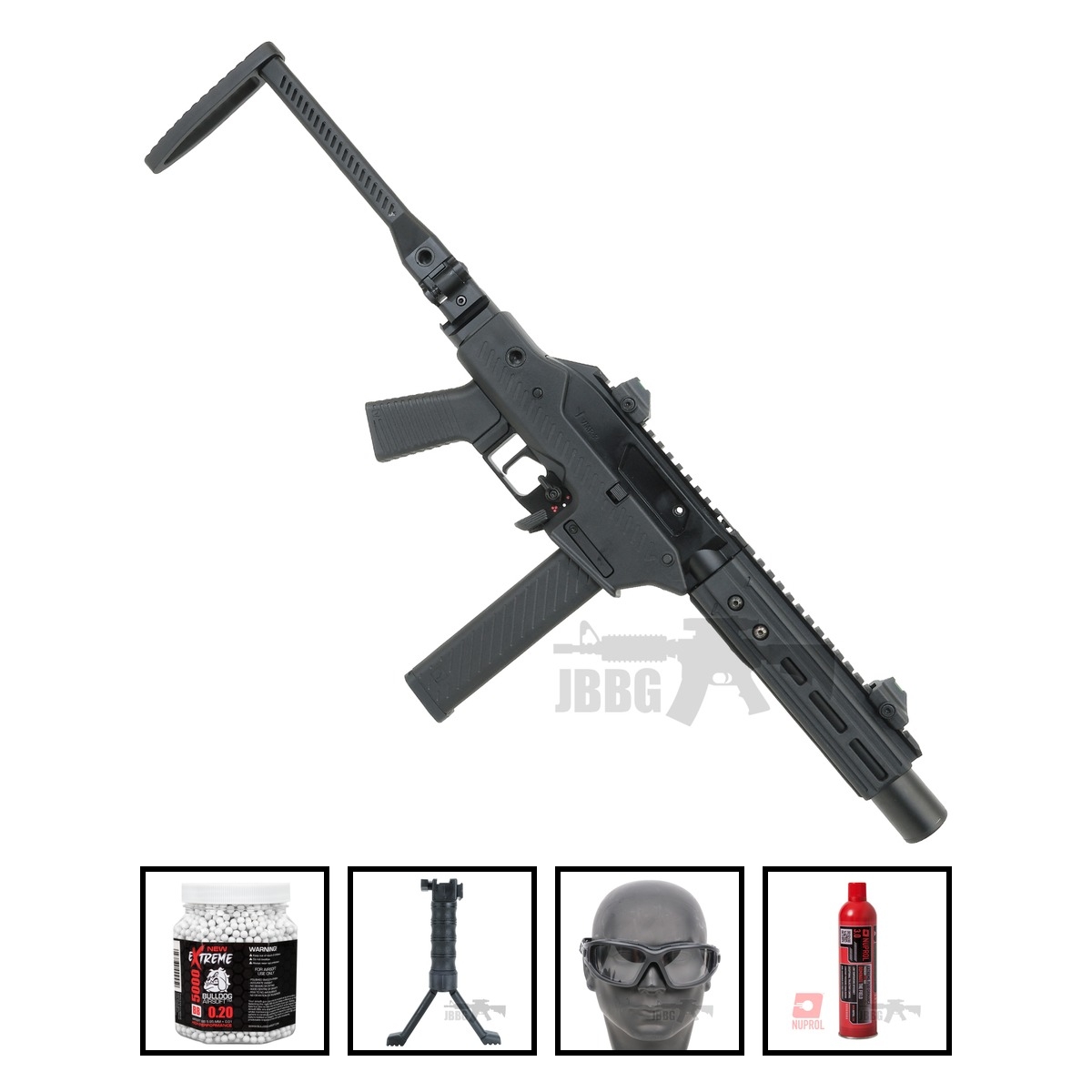 Vorsk VMP-2SD Gas Blowback Airsoft Gun RIF Black Bundle Offer Set