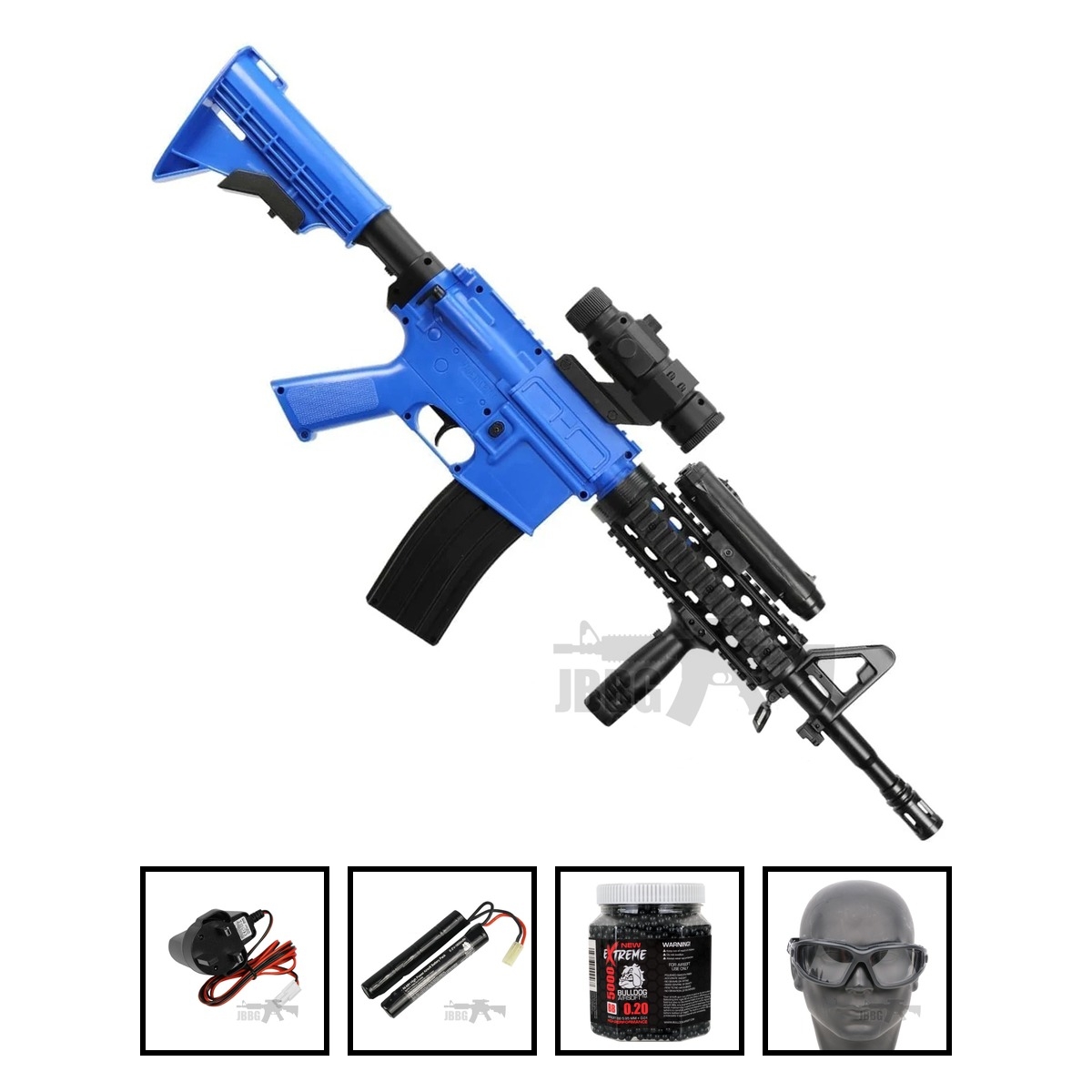 Well D92H AEG Airsoft BB Gun Set Two-Tone Blue Bundle Offer Set